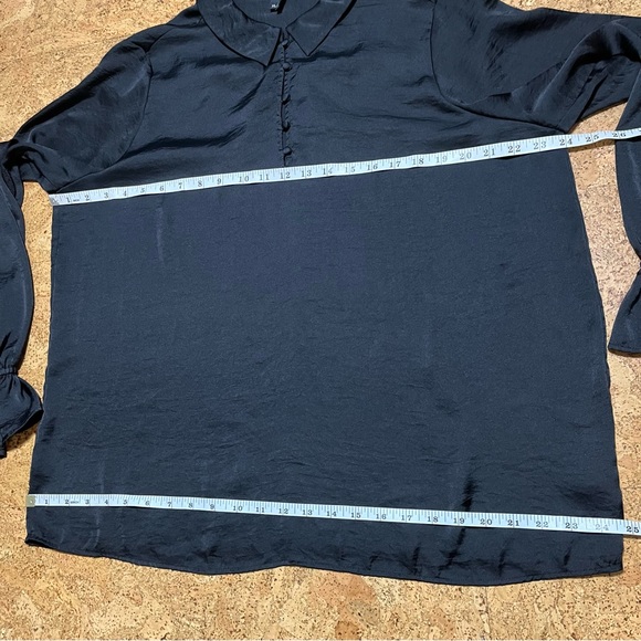 Paige Resa Black Satin Blouse Sz XL - Picture 10 of 11